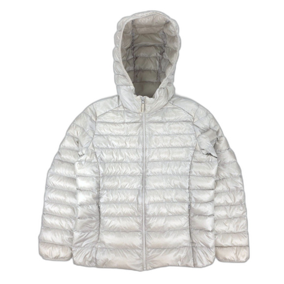 UNIQLO Ultra Light Down Parka Puffer Jacket Quilted Hoodie Shell Gorpcore Silver - Picture 1 of 8